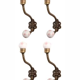 Indianshelf Pink & White 4 Pieces Metal Wall Hook-17