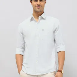 U.S. Polo Assn. Tailored Fit Striped Oxford Casual Shirt-picture-6