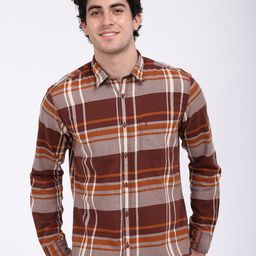 Indian Terrain Men Classic Slim Fit Tartan Checks Opaque Checked Casual Shirt-picture-35