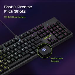 Archer Tech Lab RGB Gaming Mechanical Keyboard with Clicky JERRZI Blue Switches, Anti-Ghosting Keys, 21 RGB Modes & Music Visualizer LED Backlit, Software-Enabled Customization, Braided USB C Cable image 3