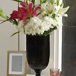 SITARRA LIVING Onyx Brown Round Shaped Glass Vase-image-13