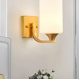 GAUVIK Gold-Toned & White Metal Cylinder Shaped Wall Lamp-image-71