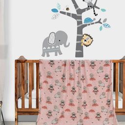 Florida Flannel Baby Pink Abstract Printed Summer 300 GSM Microfiber Blanket-picture-21