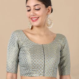 Vardha Woven Design Brocade Detail Saree Blouse-picture-34