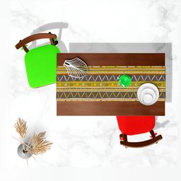 ArtzFolio Green & Brown Digital Printed Table Runner image 4