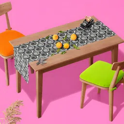 ArtzFolio Grey & White Geometric Printed Table Runner image 4