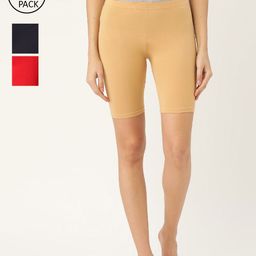 Leading Lady Women Pack of 3 Solid High Rise Lounge Shorts-41