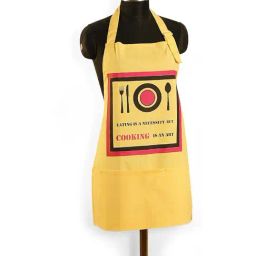Swayam Yellow Kitchen Apron - Set of 1-image-56