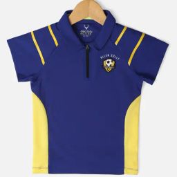 Allen Solly Junior Navy & Yellow Color Block Polo T-Shirt-picture-29