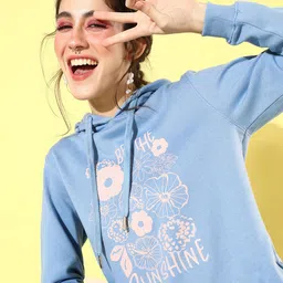 all about you Women Blue Printed Hooded Sweatshirt-image-46