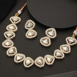 Priyaasi Pretty Polki Kundan Studded Gold-Plated Jewellery Set-26