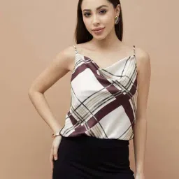 Code By Lifestyle Off White Regular Fit Checked Top-picture-11