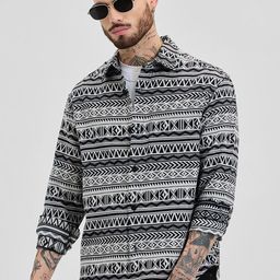 Snitch Men Geometric Open Front Jacket-5