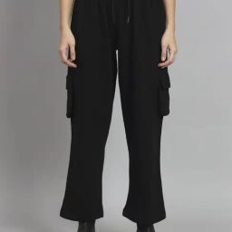 GRIFFEL Black Mid Rise Track Pants-image-18