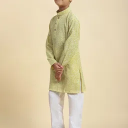 Pro-Ethic STYLE DEVELOPER Boys Ethnic Motifs Printed Regular Pure Cotton Kurta with Pyjamas image 4
