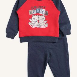 Wingsfield Girls Red & Blue Color Block Full Sleeves Clothing Sets-image-81