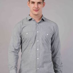 Binioz Men Classic Micro Checks Opaque Printed Casual Shirt-image-81