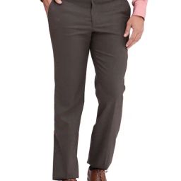 Park Avenue Brown Regular Fit Self Pattern Trousers-image-72