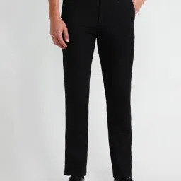 Arrow Black Slim fit Solid Trousers-image-82
