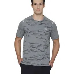 ALCIS Dark Grey Slim Fit Printed Sports T-Shirt-image-84