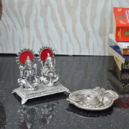 eCraftIndia Set of Laxmi & Ganesha Statue and Om Incense Stick Holder-26