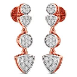Joyalukkas 18k Rose Gold & Diamond Drop Earrings for Women-picture-28