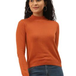 Style Quotient Orange Full Sleeves Sweater-image-9