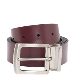 United Colors of Benetton Benes Wine & Black Leather Reversible Belt for Men-picture-24