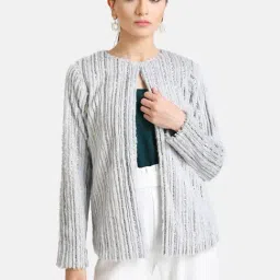 Kazo Light Grey Self Design Sweater-image-25