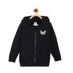 MINIKLUB Kids Black Graphic Print Full Sleeves Jacket-image-44