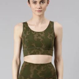 Enamor Olive Green Printed Sports Bra-image-28
