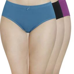 Amante Blue & Black Cotton Hipster Panties-image-90
