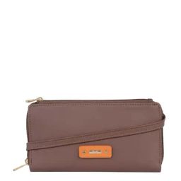 Baggit Brown Solid Zip Around Wallet for Women-image-69