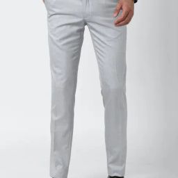 Van Heusen Grey Slim Fit Flat Front Trousers-image-47