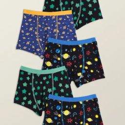 XY Life Kids Purple & Black Printed Trunks (Pack of 5)-image-40