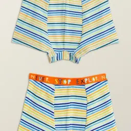 XY Life Kids Orange & Blue Striped Trunks (Pack of 2)-image-96