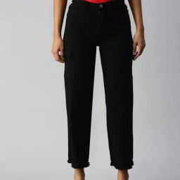 SHOWOFF Wide Leg Clean Look Black Jeans-image-99