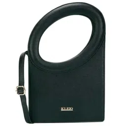 KLEIO Green Solid Medium Handbag-47