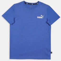 Puma Kids Essential Royal Blue & White Cotton Logo T-Shirt-image-15