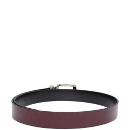 United Colors of Benetton Benes Wine & Black Leather Reversible Belt for Men image 3
