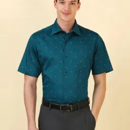 Allen Solly Blue Cotton Regular Fit Printed Shirt-picture-1