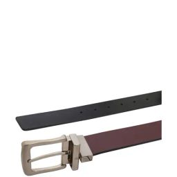 United Colors of Benetton Benes Wine & Black Leather Reversible Belt for Men image 5