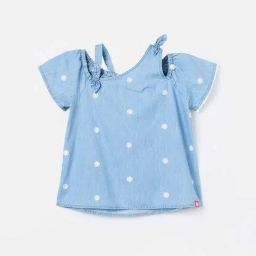 Fame Forever by Lifestyle Kids Blue Embroidery Regular Fit Top-picture-19