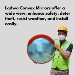 Ladwa 24 inch Parking Safety Convex Mirror Orange with Adjustable Fixing Bracket image 3