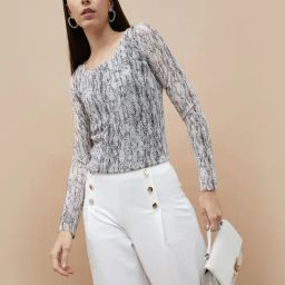 Code by Lifestyle Grey Printed T-Shirt-image-3