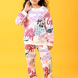 Anthrilo Girls Printed Sweatshirt & Joggers-picture-34