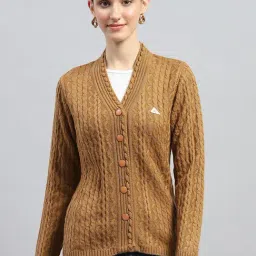 Monte Carlo Mustard Self Design Cardigan-picture-44