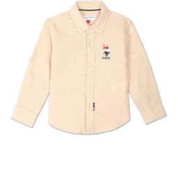 U.S. Polo Assn. Kids Beige Solid Full Sleeves Shirt-image-50