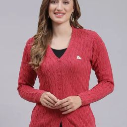 Monte Carlo Coral Regular Fit Cardigan-image-4