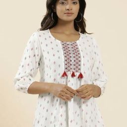 Jaipur Kurti White Printed Top-image-21